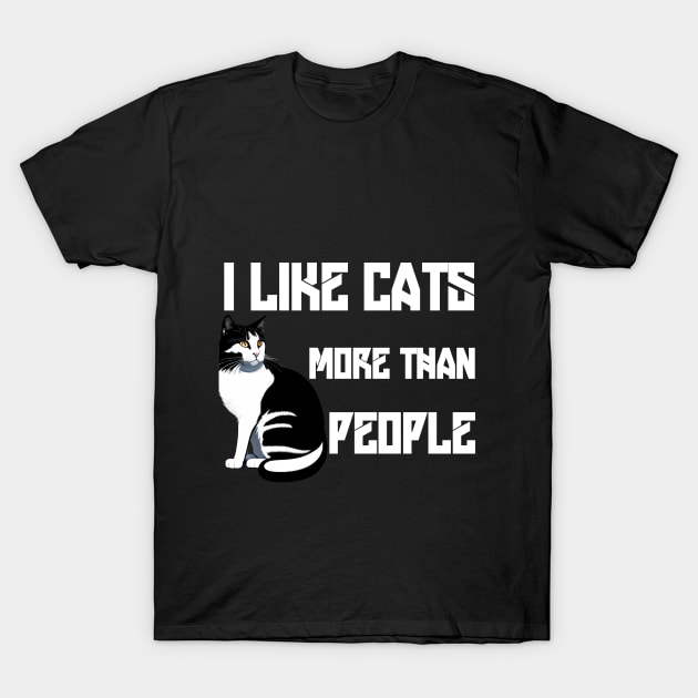 I like cats more than people T-Shirt by smart outlet